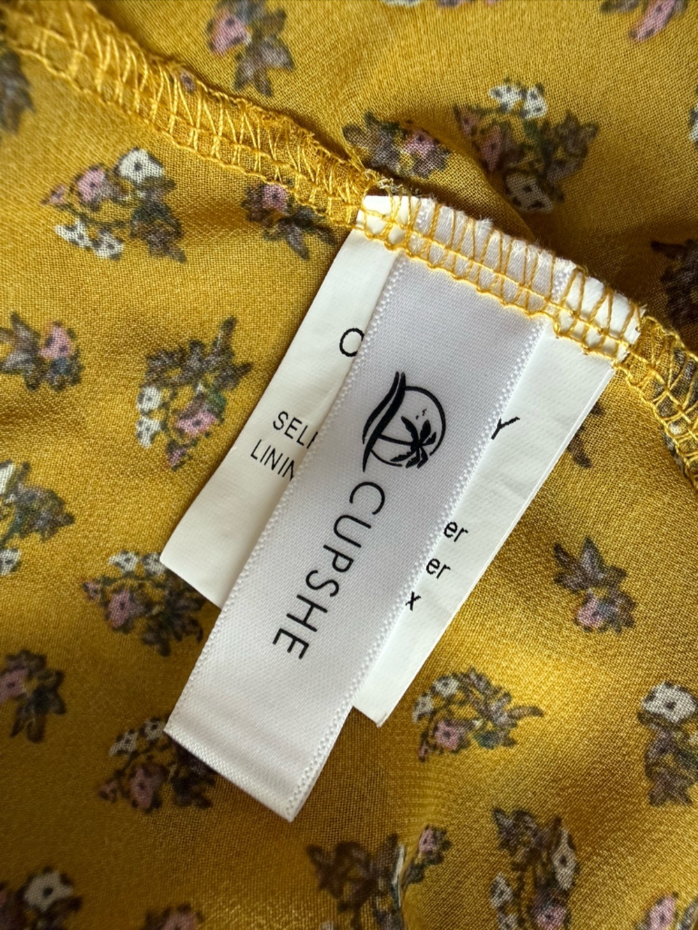Cupshe Sunshine Floral Cutout Dress in Mustard Yellow Women’s Size Large - Picture 10 of 14